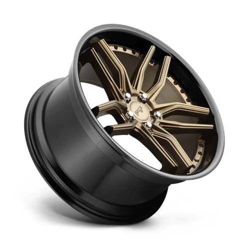 M195 Methos Cast Aluminum Wheel in Matte Bronze with Black Bead Ring Finish from Niche Wheels - View 3