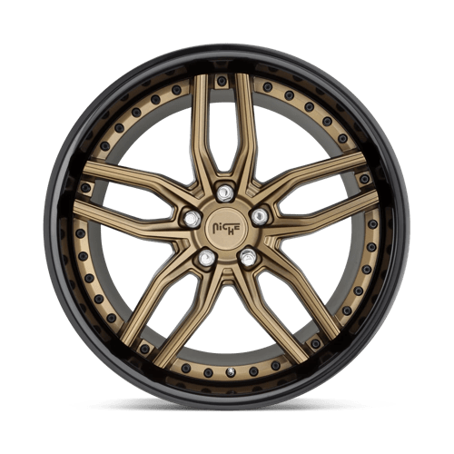 M195 Methos Cast Aluminum Wheel in Matte Bronze with Black Bead Ring Finish from Niche Wheels - View 5