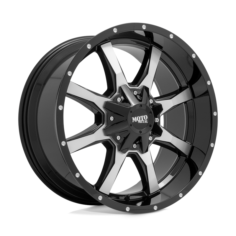 MO970 Cast Aluminum Wheel in Gloss Black Machined Face Finish from Moto Metal Wheels - View 1