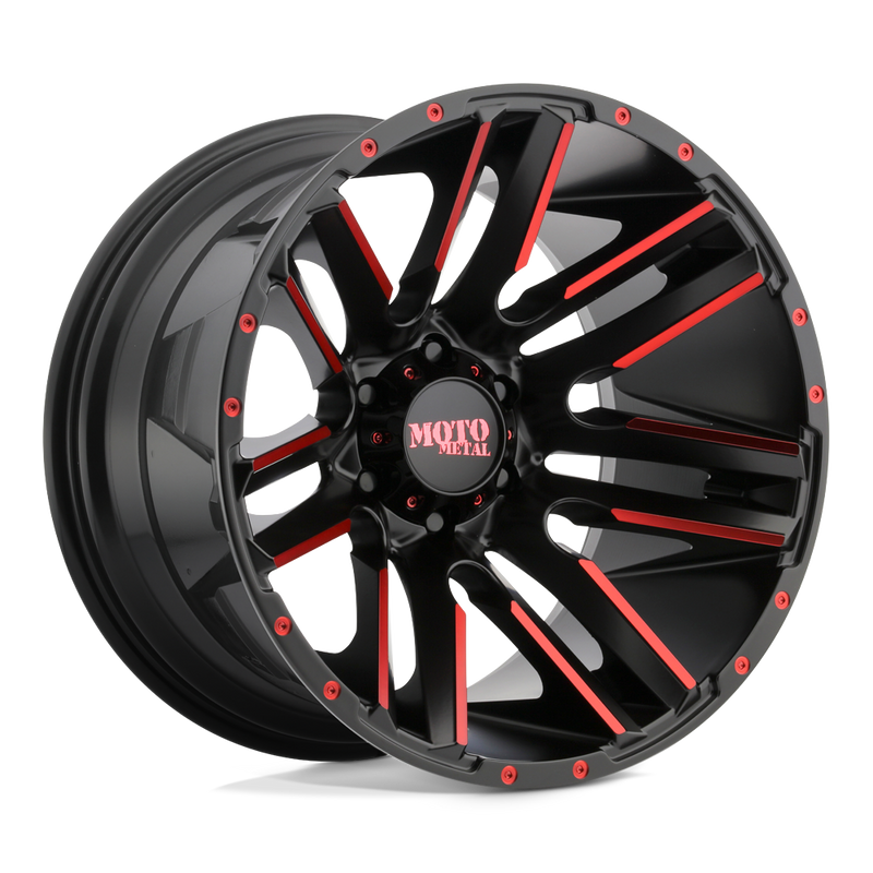 MO978 Razor Cast Aluminum Wheel in Satin  Black Machined Red Tint Finish from Moto Metal Wheels - View 1