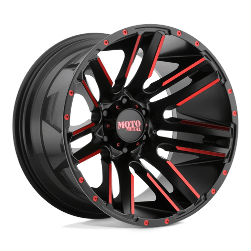 MO978 Razor Cast Aluminum Wheel in Satin  Black Machined Red Tint Finish from Moto Metal Wheels - View 2