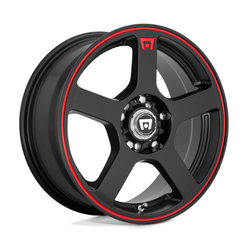MR116 FS5 Cast Aluminum Wheel in Matte Black with Red Racing Stripe Finish from Motegi Wheels - View 2