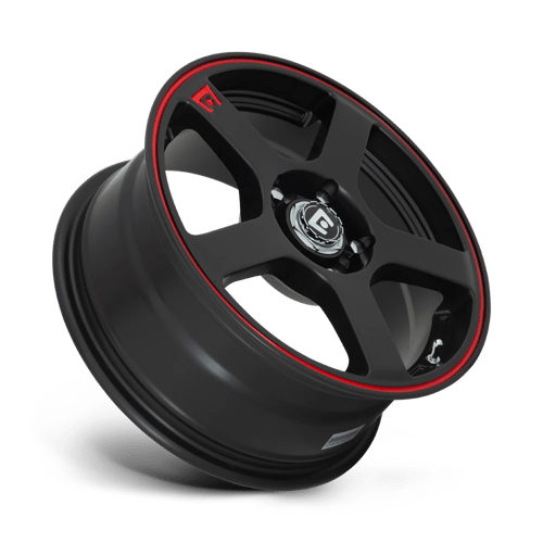 MR116 FS5 Cast Aluminum Wheel in Matte Black with Red Racing Stripe Finish from Motegi Wheels - View 3