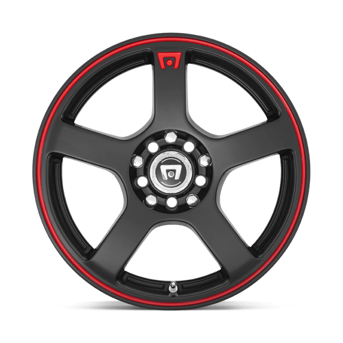 MR116 FS5 Cast Aluminum Wheel in Matte Black with Red Racing Stripe Finish from Motegi Wheels - View 4