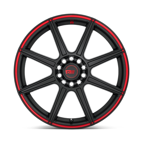 MR142 CS8 Cast Aluminum Wheel in Satin Black with Red Stripe Finish from Motegi Wheels - View 3