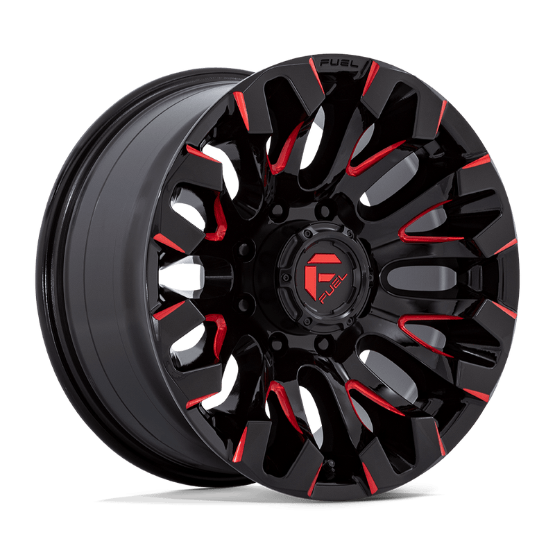 D829 Quake Cast Aluminum Wheel in Gloss Black Milled Red Tint Finish from Fuel Wheels - View 1