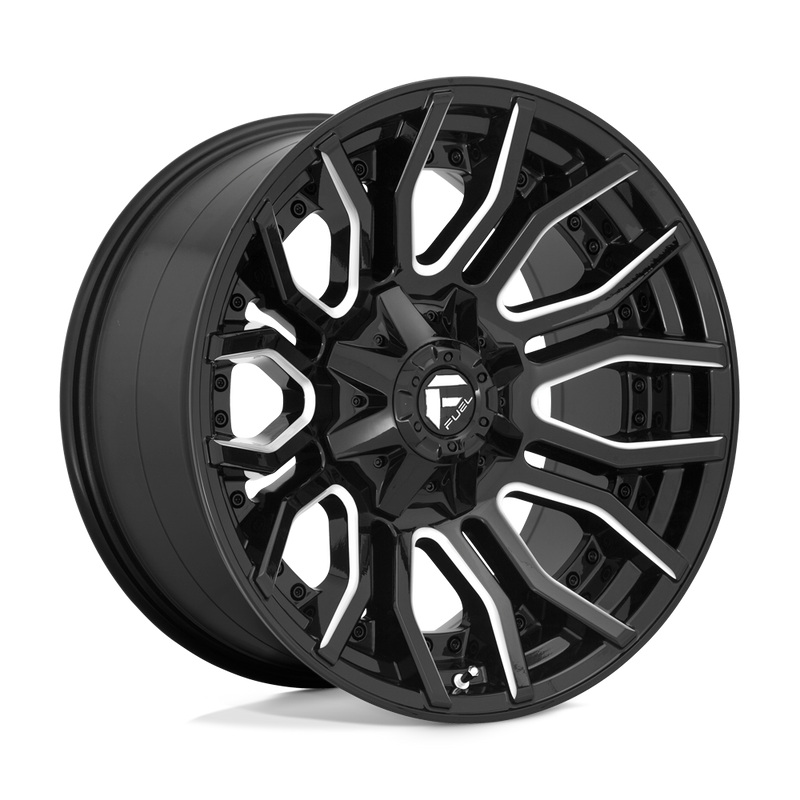 D711 RAGE Cast Aluminum Wheel in Gloss Black Milled Finish from Fuel Wheels - View 1
