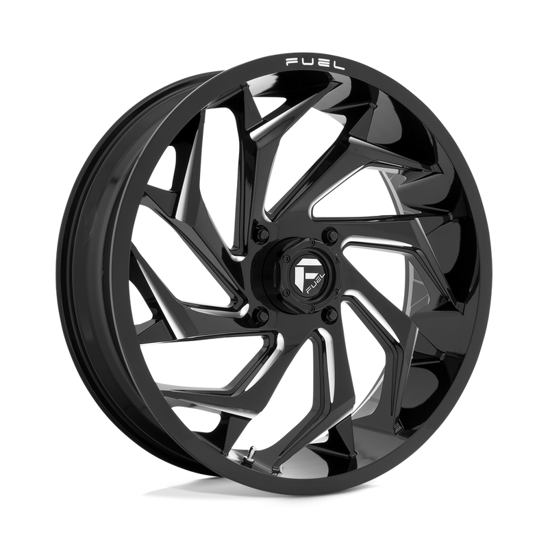 D753 Reaction Cast Aluminum Wheel in Gloss Black Milled Finish from Fuel Wheels - View 1