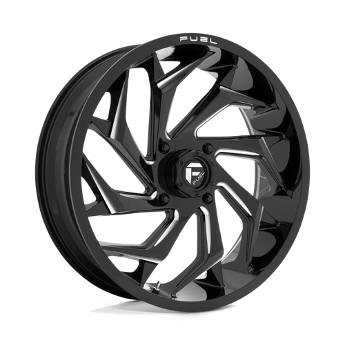 D753 Reaction Cast Aluminum Wheel in Gloss Black Milled Finish from Fuel Wheels - View 2