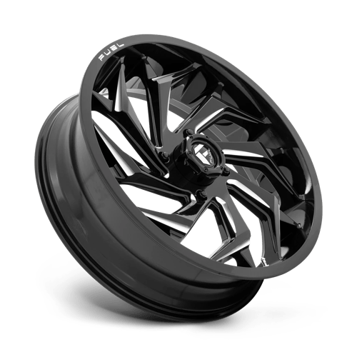 D753 Reaction Cast Aluminum Wheel in Gloss Black Milled Finish from Fuel Wheels - View 3