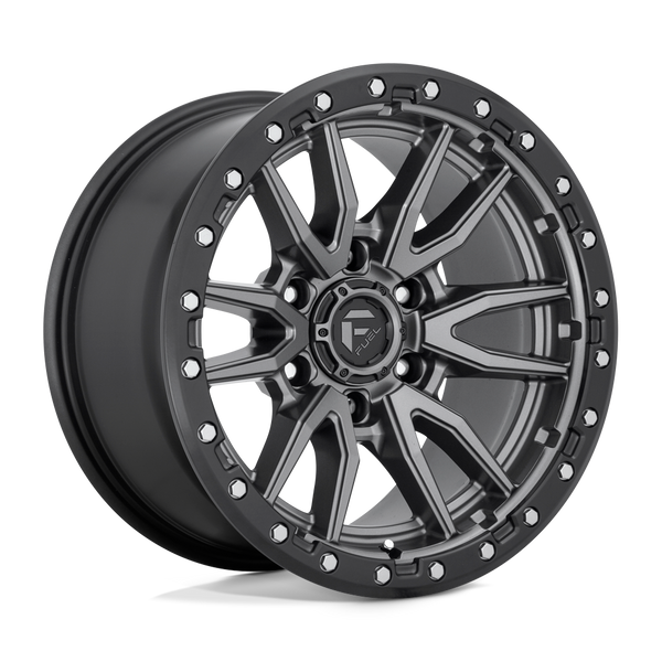 D680 Rebel Cast Aluminum Wheel in Matte Gunmetal Black Bead Ring Finish from Fuel Wheels - View 1