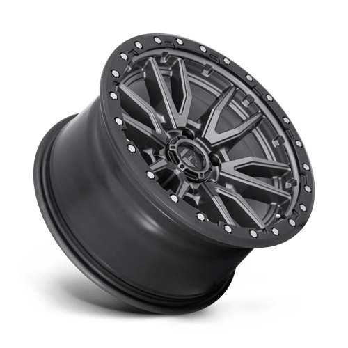 D680 Rebel Cast Aluminum Wheel in Matte Gunmetal Black Bead Ring Finish from Fuel Wheels - View 3