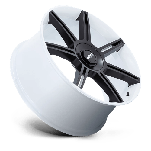 FRA Monoblock Forged Wheel in Gloss White with Matte Black Spokes Finish from Rotiform Wheels - View 3