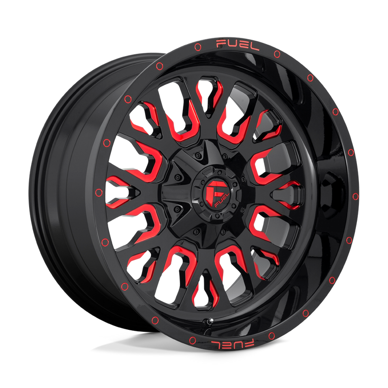 D612 Stroke Cast Aluminum Wheel in Gloss Black Red Tinted Clear Finish from Fuel Wheels - View 1