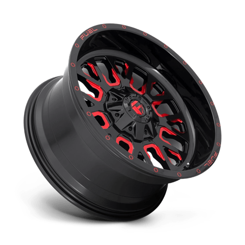 D612 Stroke Cast Aluminum Wheel in Gloss Black Red Tinted Clear Finish from Fuel Wheels - View 3