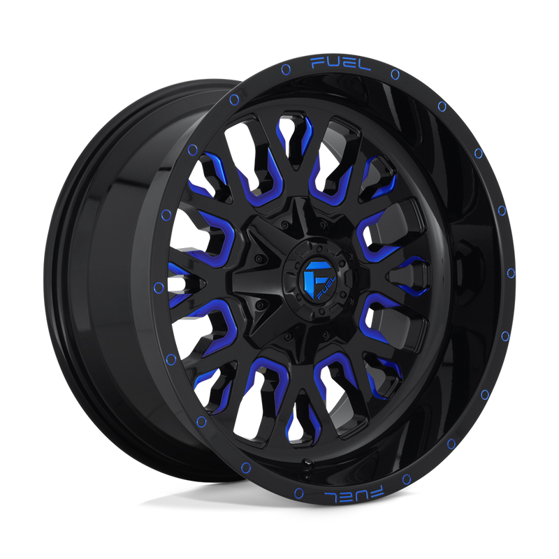 D645 Stroke Cast Aluminum Wheel in Gloss Black Blue Tinted Clear Finish from Fuel Wheels - View 1