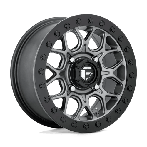 D919 TECH Beadlock Cast Aluminum Wheel in Matte Gunmetal Black Bead Ring Finish from Fuel Wheels - View 2