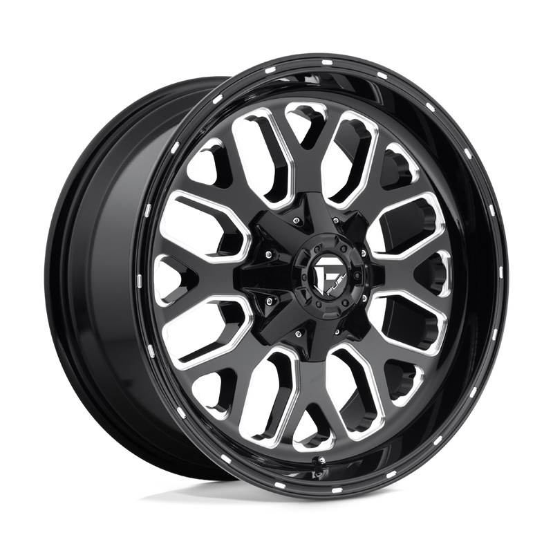 D588 Titan Cast Aluminum Wheel in Gloss Black Milled Finish from Fuel Wheels - View 1