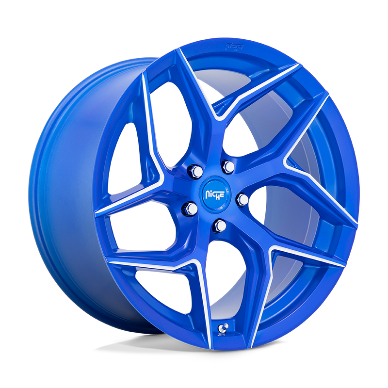 M268 Torsion Cast Aluminum Wheel in Anodized Blue Milled Finish from Niche Wheels - View 1