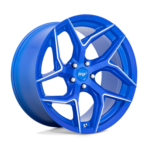 M268 Torsion Cast Aluminum Wheel in Anodized Blue Milled Finish from Niche Wheels - View 2