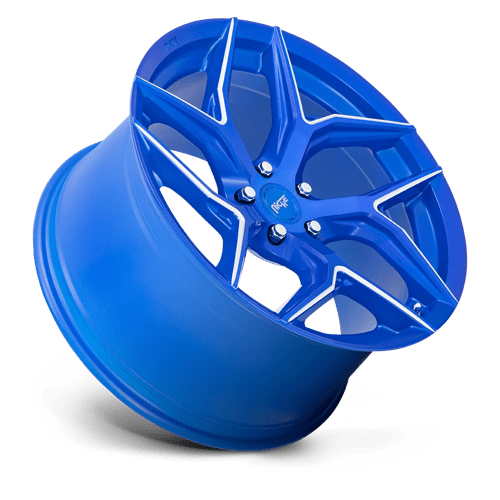 M268 Torsion Cast Aluminum Wheel in Anodized Blue Milled Finish from Niche Wheels - View 3