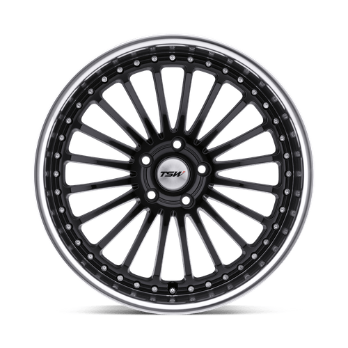 TSW Silverstone Cast Aluminum Wheel - Gloss Black With Mirror Cut Lip