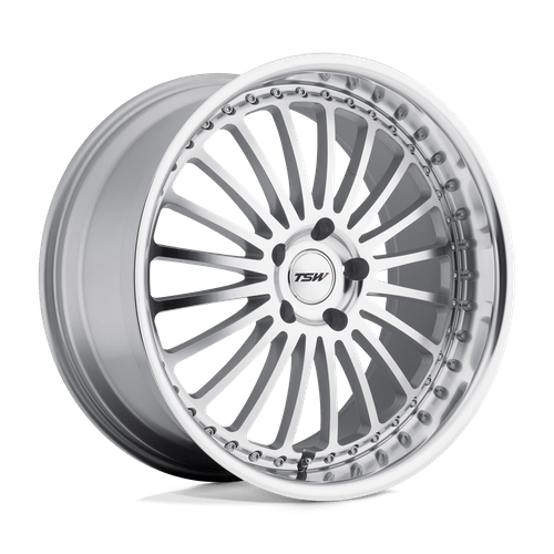 TSW Silverstone Cast Aluminum Wheel - Silver With Mirror Cut Face And Lip