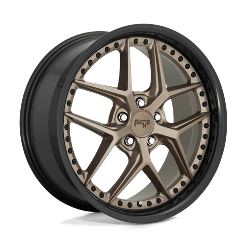 M227 VICE Cast Aluminum Wheel in Matte Bronze with Black Bead Ring Finish from Niche Wheels - View 2