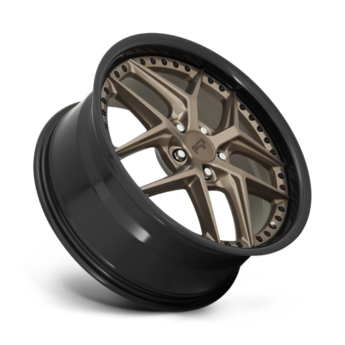 M227 VICE Cast Aluminum Wheel in Matte Bronze with Black Bead Ring Finish from Niche Wheels - View 3