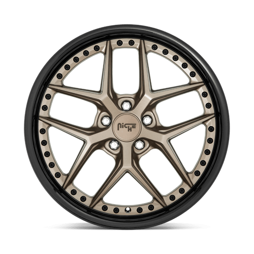 M227 VICE Cast Aluminum Wheel in Matte Bronze with Black Bead Ring Finish from Niche Wheels - View 5