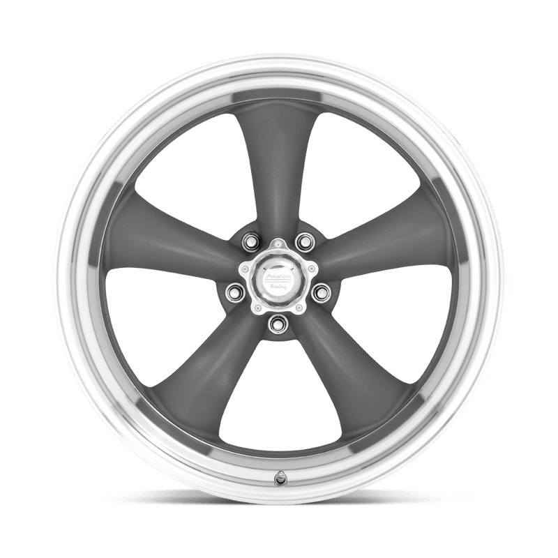 American Racing Vintage VN215 Classic TORQ Thrust II 1-Piece Cast Aluminum Wheel - Mag Gray With Machined Lip
