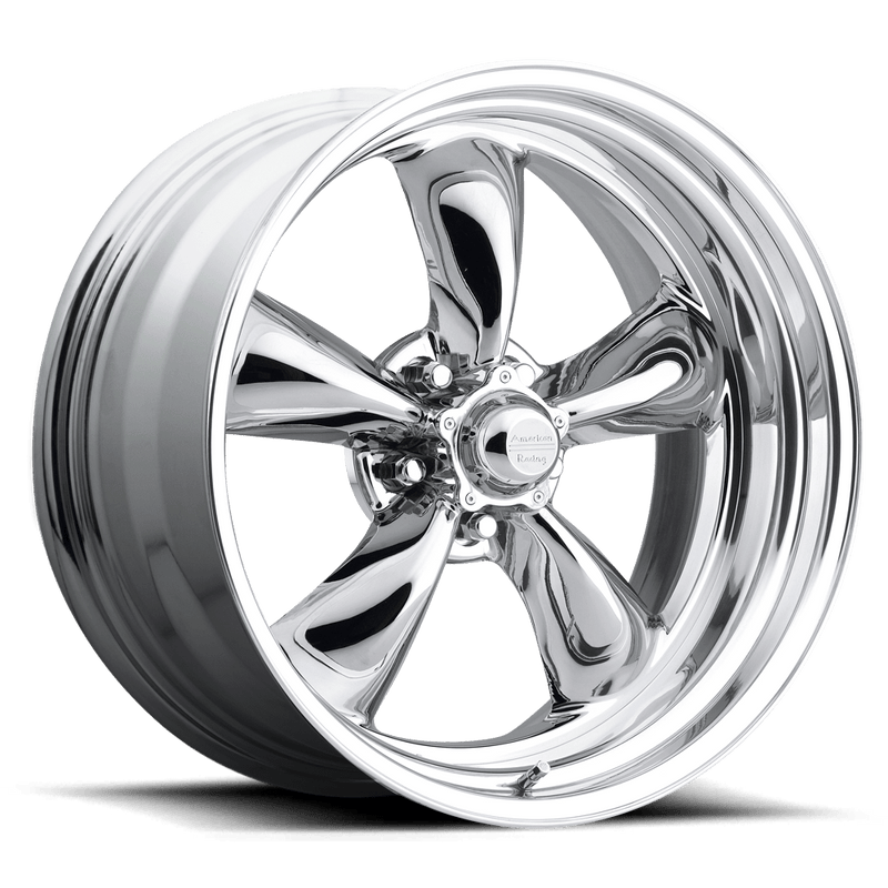 American Racing Vintage VN405 Custom TORQ Thrust Cast Center Forged Barrel Wheel - Two-piece Chrome With Polished Barrel