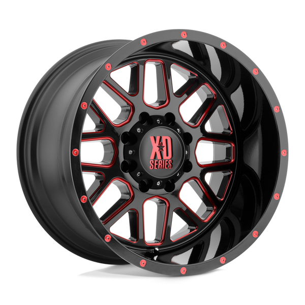 XD820 Grenade Cast Aluminum Wheel in Satin  Black Milled with Red Clear Coat Finish from XD Wheels - View 1