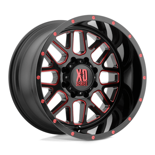 XD820 Grenade Cast Aluminum Wheel in Satin  Black Milled with Red Clear Coat Finish from XD Wheels - View 2