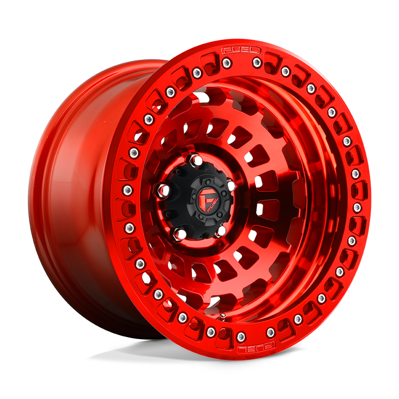 D100 Zephyr Beadlock Cast Aluminum Wheel in Candy Red Finish from Fuel Wheels - View 1