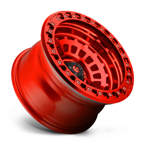 D100 Zephyr Beadlock Cast Aluminum Wheel in Candy Red Finish from Fuel Wheels - View 3