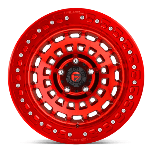 D100 Zephyr Beadlock Cast Aluminum Wheel in Candy Red Finish from Fuel Wheels - View 5