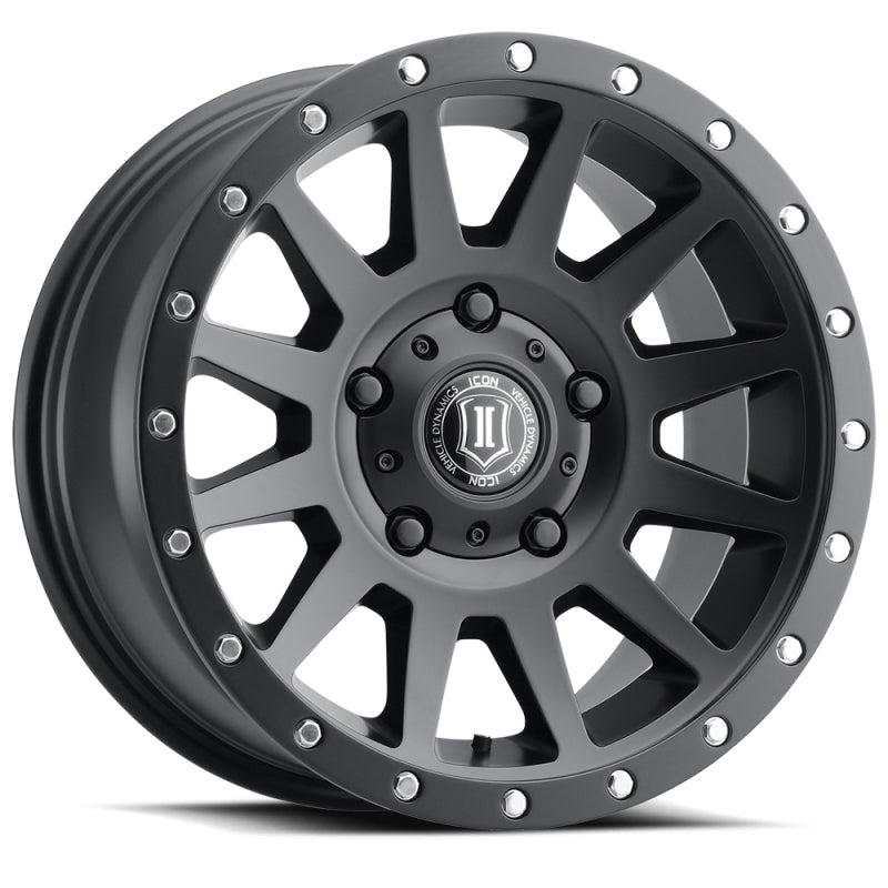 ICON Compression 17x8.5 5x150 25mm Offset 5.75in BS 110.1mm Bore Satin Black Wheel
