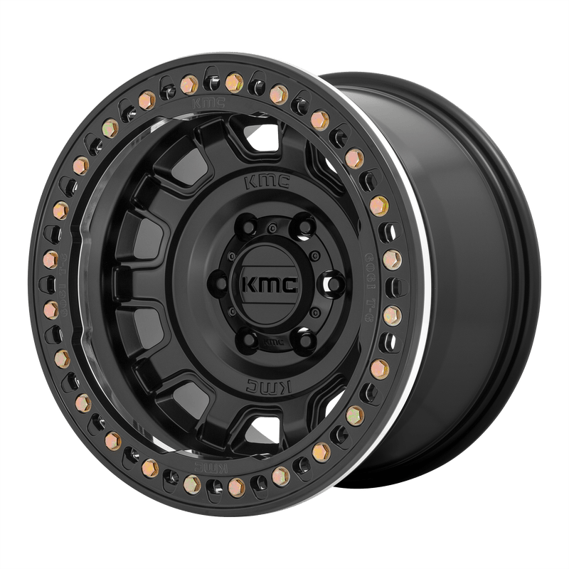 KMC Tank Beadlock Cast Aluminum Wheel (KM236) - Satin Black