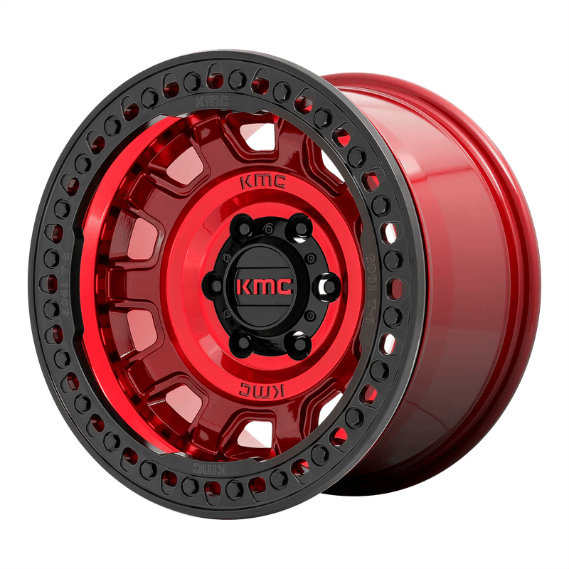 KMC Tank Beadlock Cast Aluminum Wheel (KM236) - Candy Red