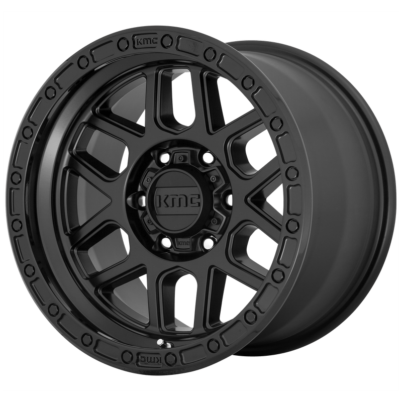 KMC Mesa Cast Aluminum Wheel (KM544) - Satin Black With Gloss Black Lip