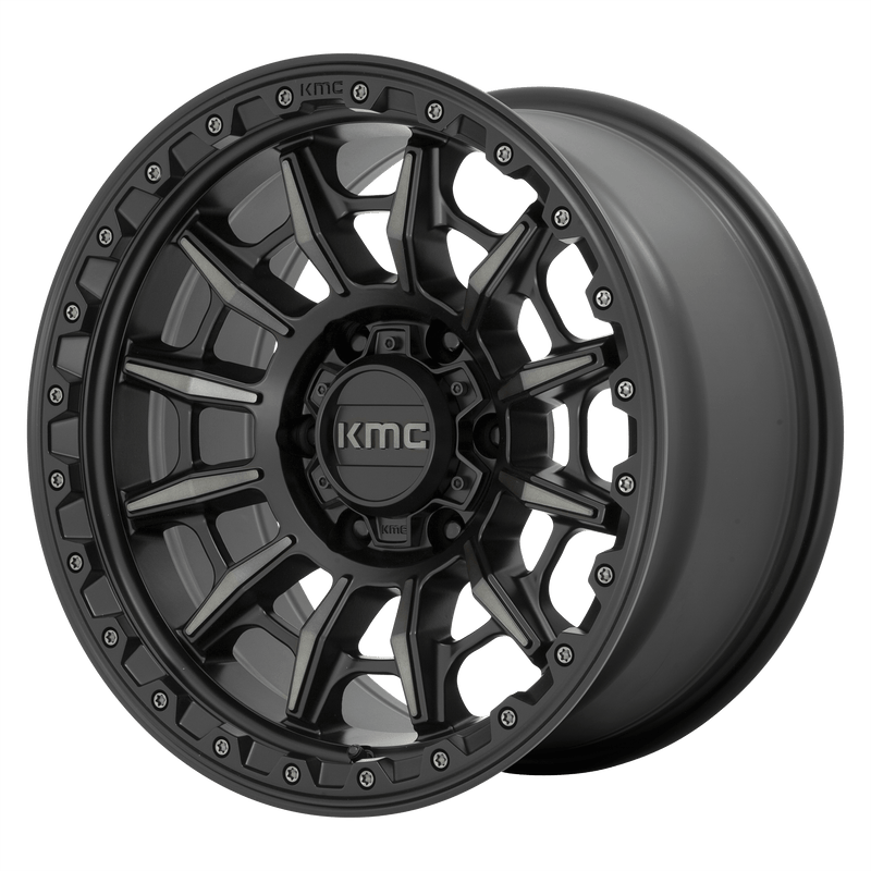 KMC Carnage Cast Aluminum Wheel (KM547) - Satin Black With Gray Tint