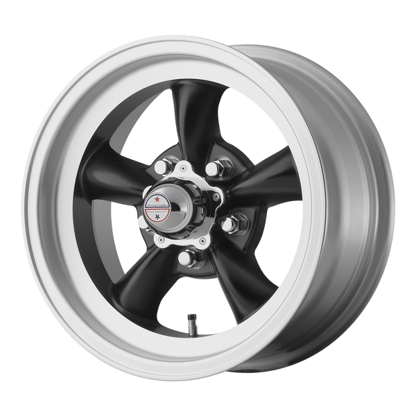 American Racing Vintage VN105 TORQ Thrust D Cast Aluminum Wheel - Satin Black With Machined Lip