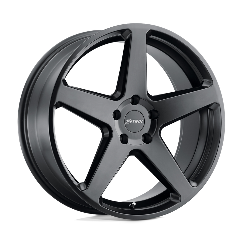 P2C Cast Aluminum Wheel in Semi Gloss Black Finish from Petrol Wheels - View 1