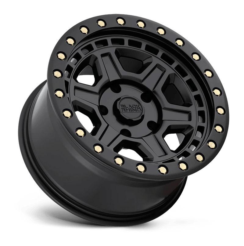 Black Rhino Reno Cast Aluminum Wheel - Matte Black With Brass Bolts